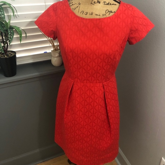 Just...Taylor Dresses & Skirts - Just Taylor jacquard capped sleeve orange dress 💕